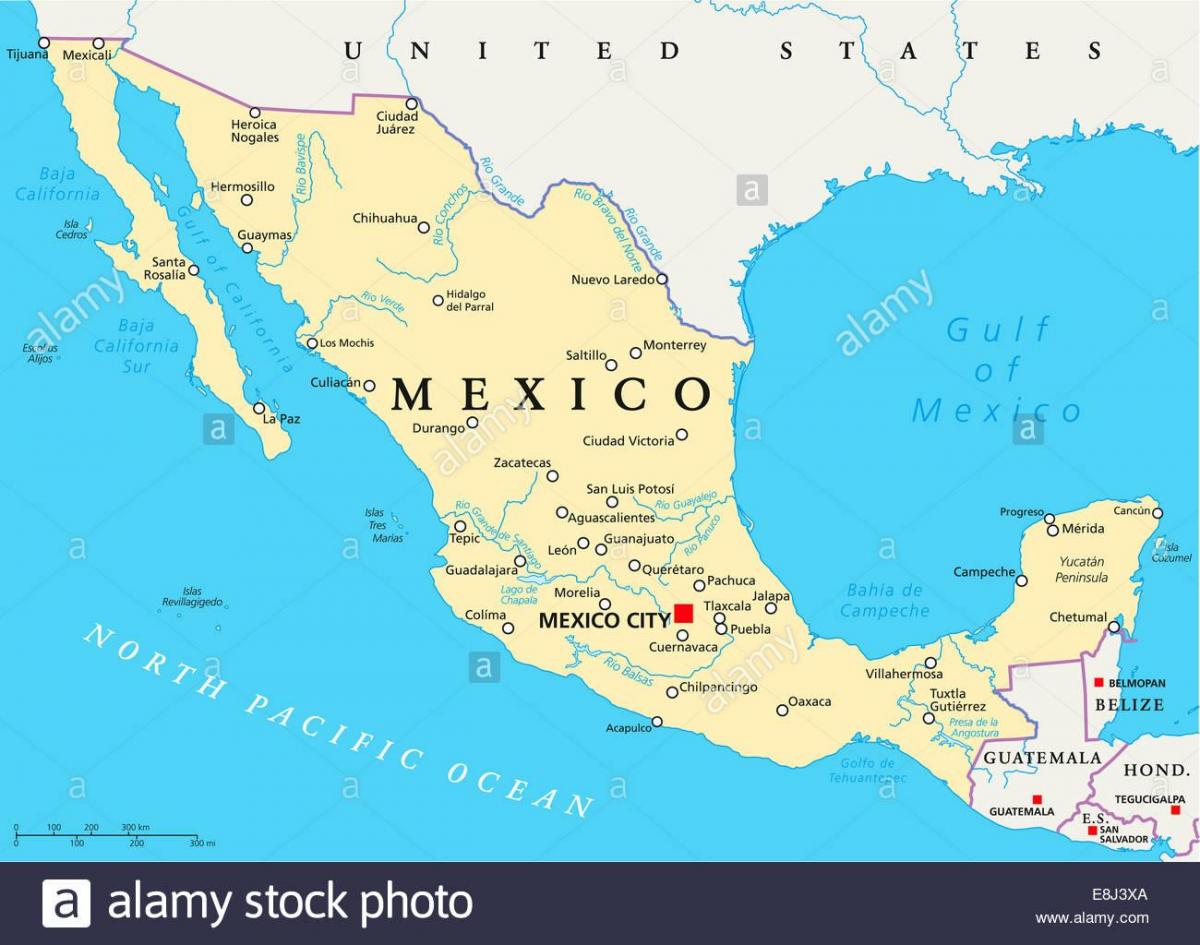 Meksika şəhərin xəritəsi