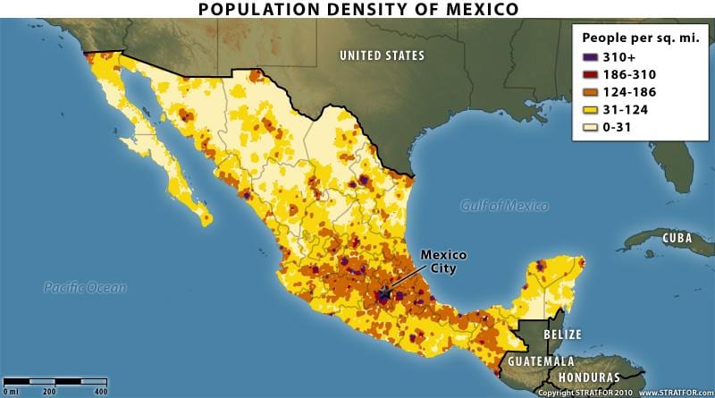 kart bölüşdürülməsi, əhalinin Meksika