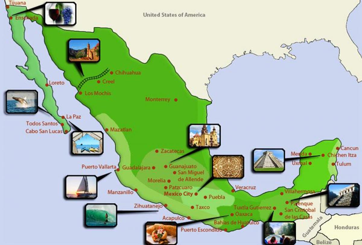 turizm xəritəsi Meksika