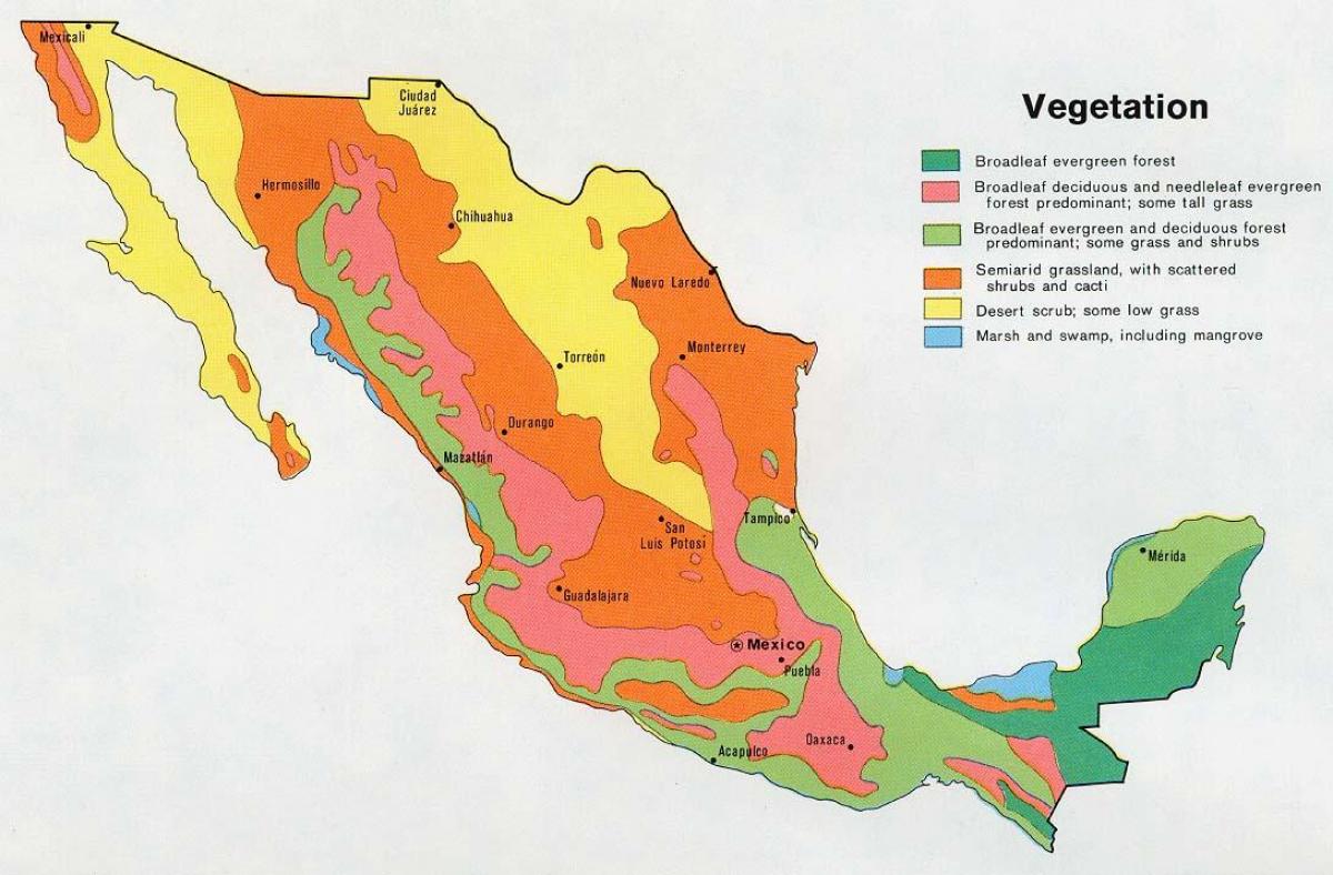 kart Meksika təbii resursları