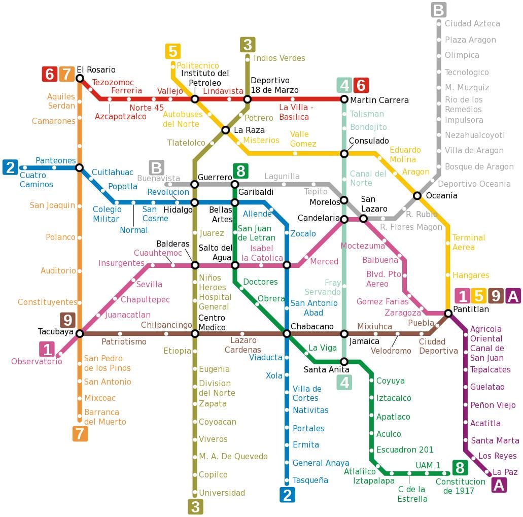 sxemi və metro Mexikoda