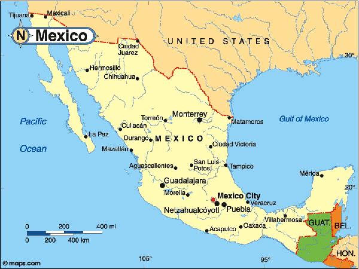 ölkə Meksika xəritəsi