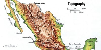 Meksika topoqrafik xəritə