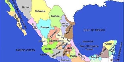 Cənubda Meksika xəritə